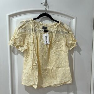 Aiden Yellow Ruffled Smocked Blouse